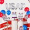 Patriotic USAF Balloons,US Air Force Theme Party Decorations,4 USAF Mylar Balloons & 16 Patriotic Latex Balloons.Great for Patriotic Events &Graduation &Ritirement &Homecomings